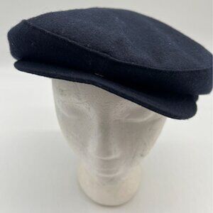 Vintage United Hatter Mens Flat Cap Hat  XL Navy Blue Classic Retro Casual Lined